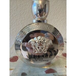 Versace Eros Pour Femme Eau de Parfum 3.4 oz 100ml Gold Medusa Bottle Used 90%